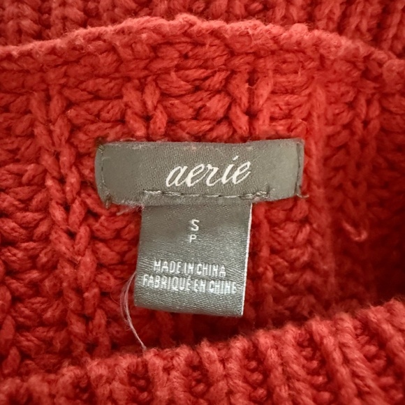 Aerie | Size S | Cozy Chunky Knit Red Sweater - Picture 6 of 6